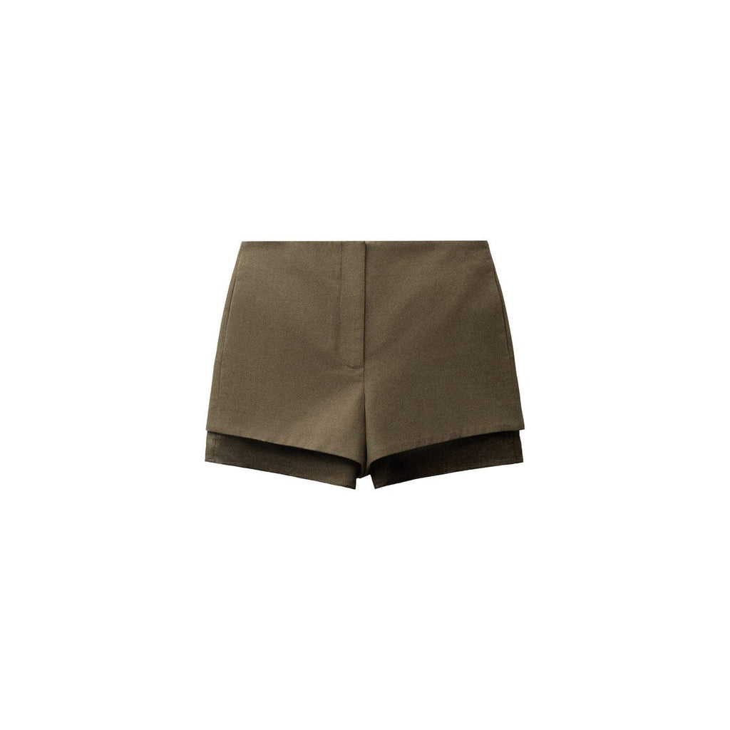 Short En Lin Mélangé Combiné