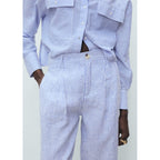Pantalon Lin À Rayures