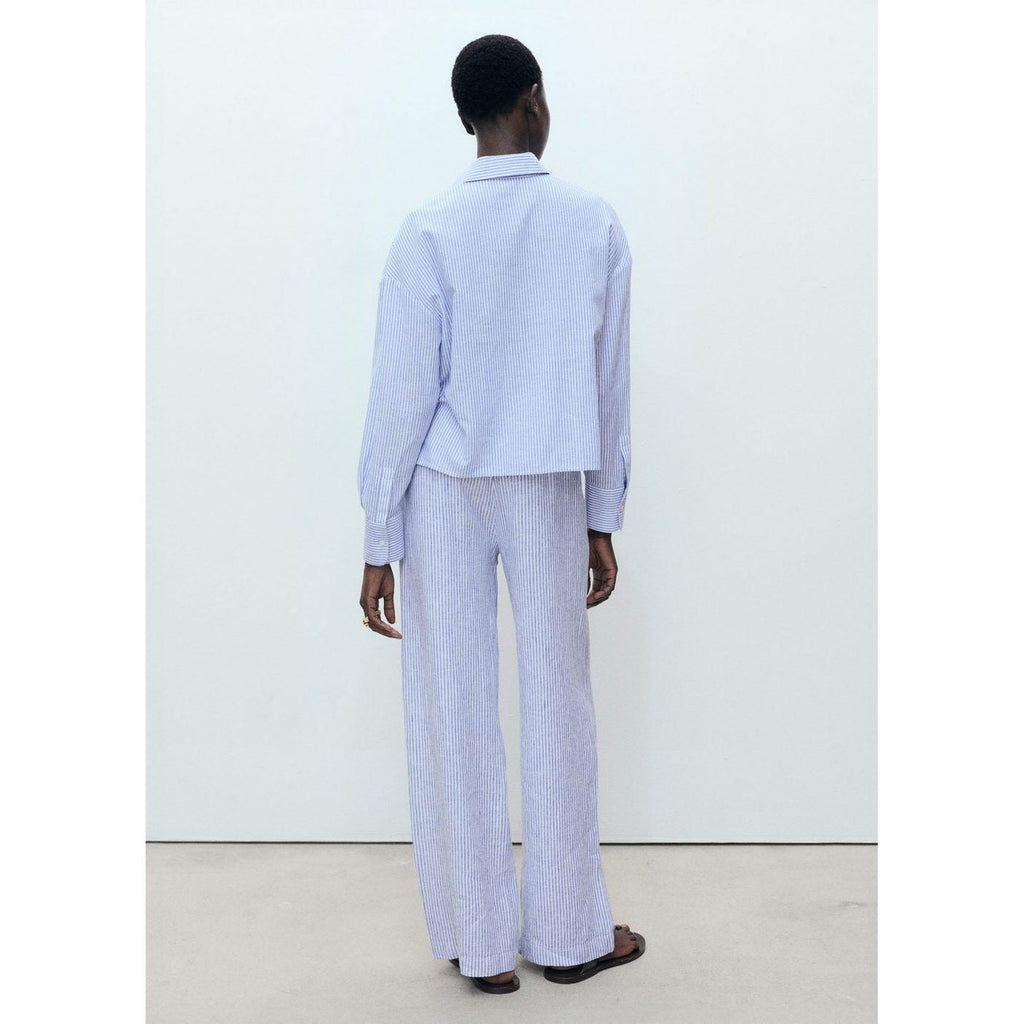 Pantalon Lin À Rayures