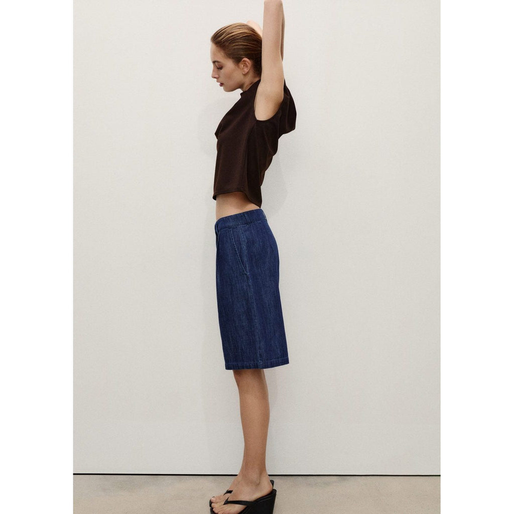 Bermuda En Jean Droit Rinse Wash