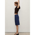 Bermuda En Jean Droit Rinse Wash