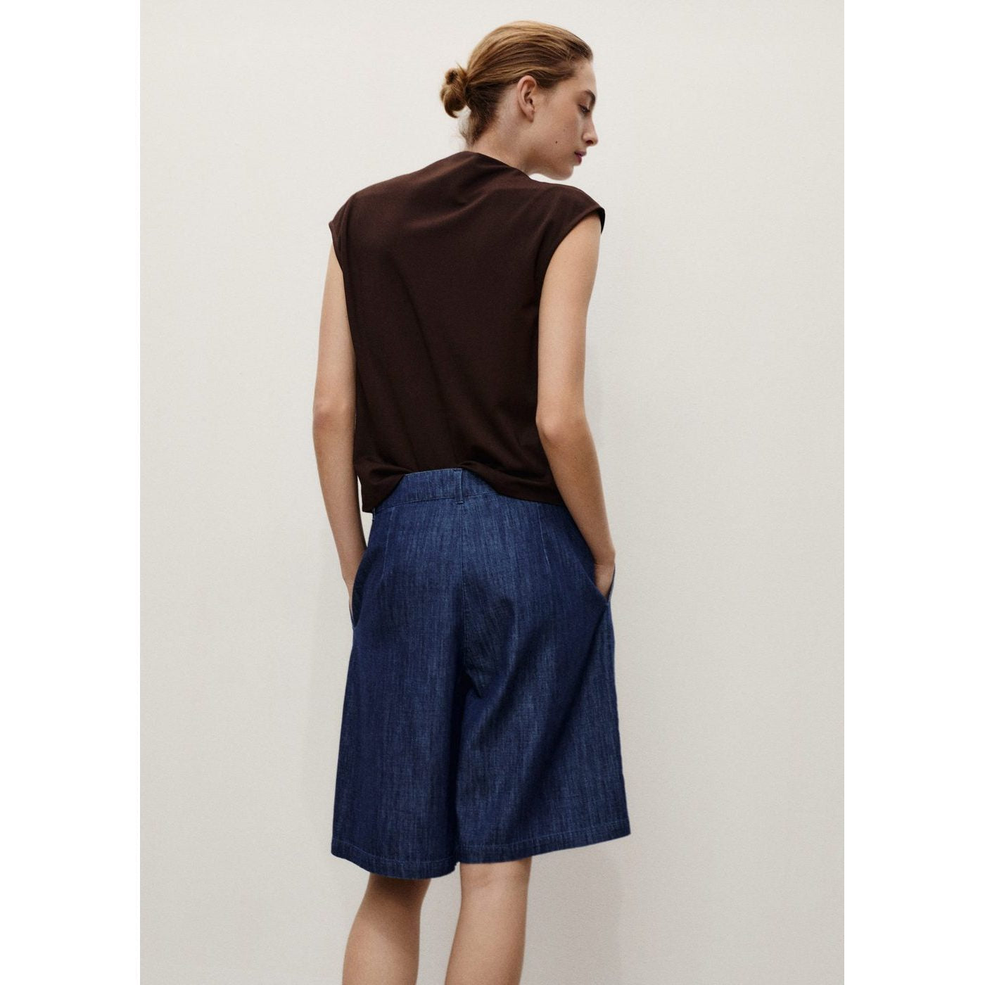 Bermuda En Jean Droit Rinse Wash