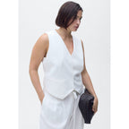 Gilet De Costume Droit En Lyocell