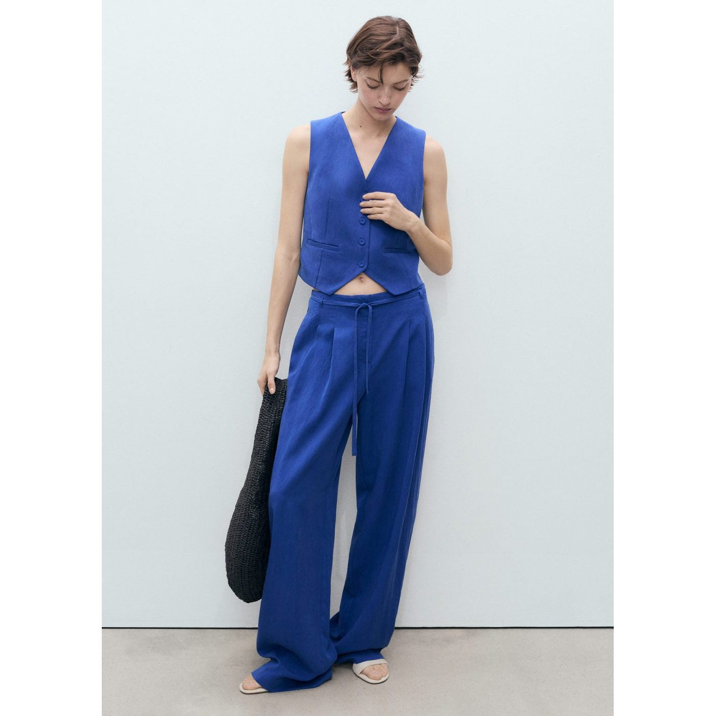 Gilet De Costume Droit En Lyocell