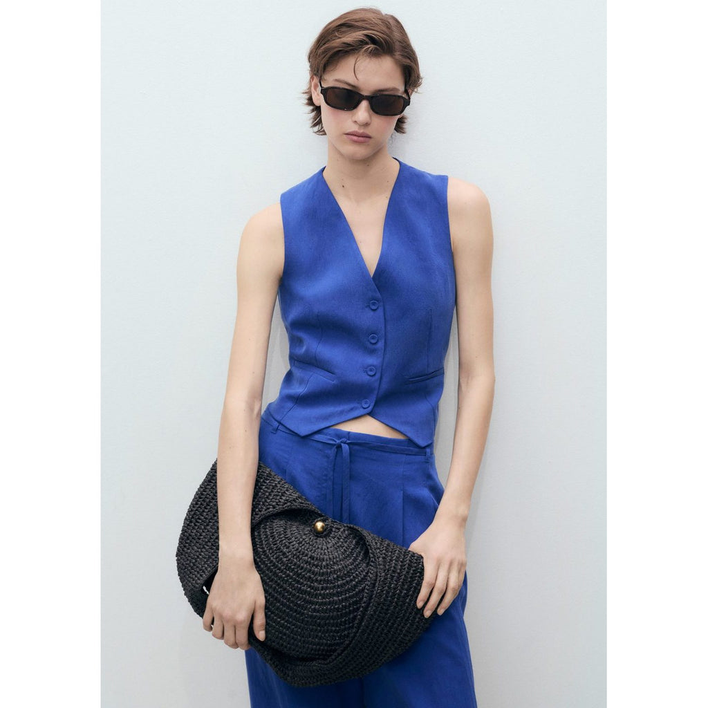 Gilet De Costume Droit En Lyocell