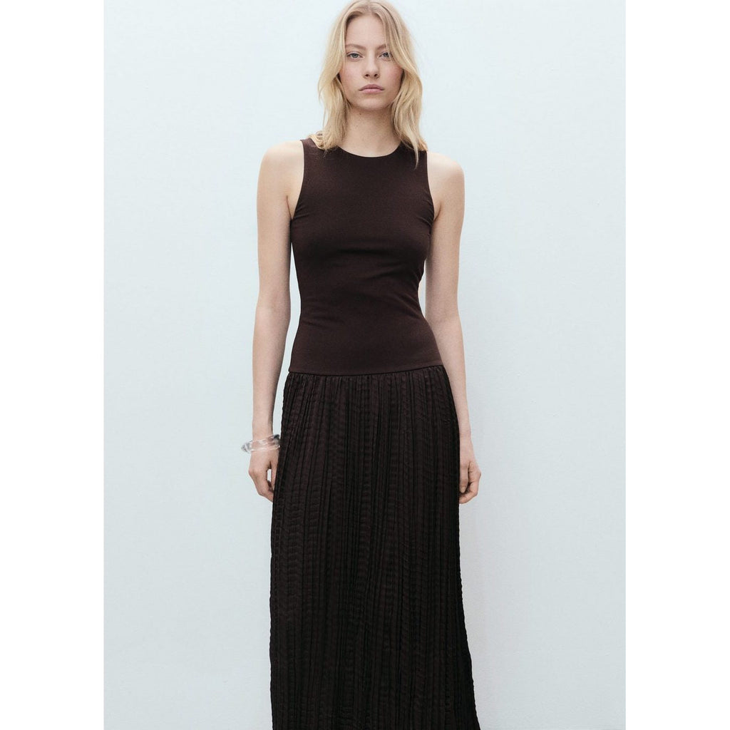 Robe Longue Tissu Combiné