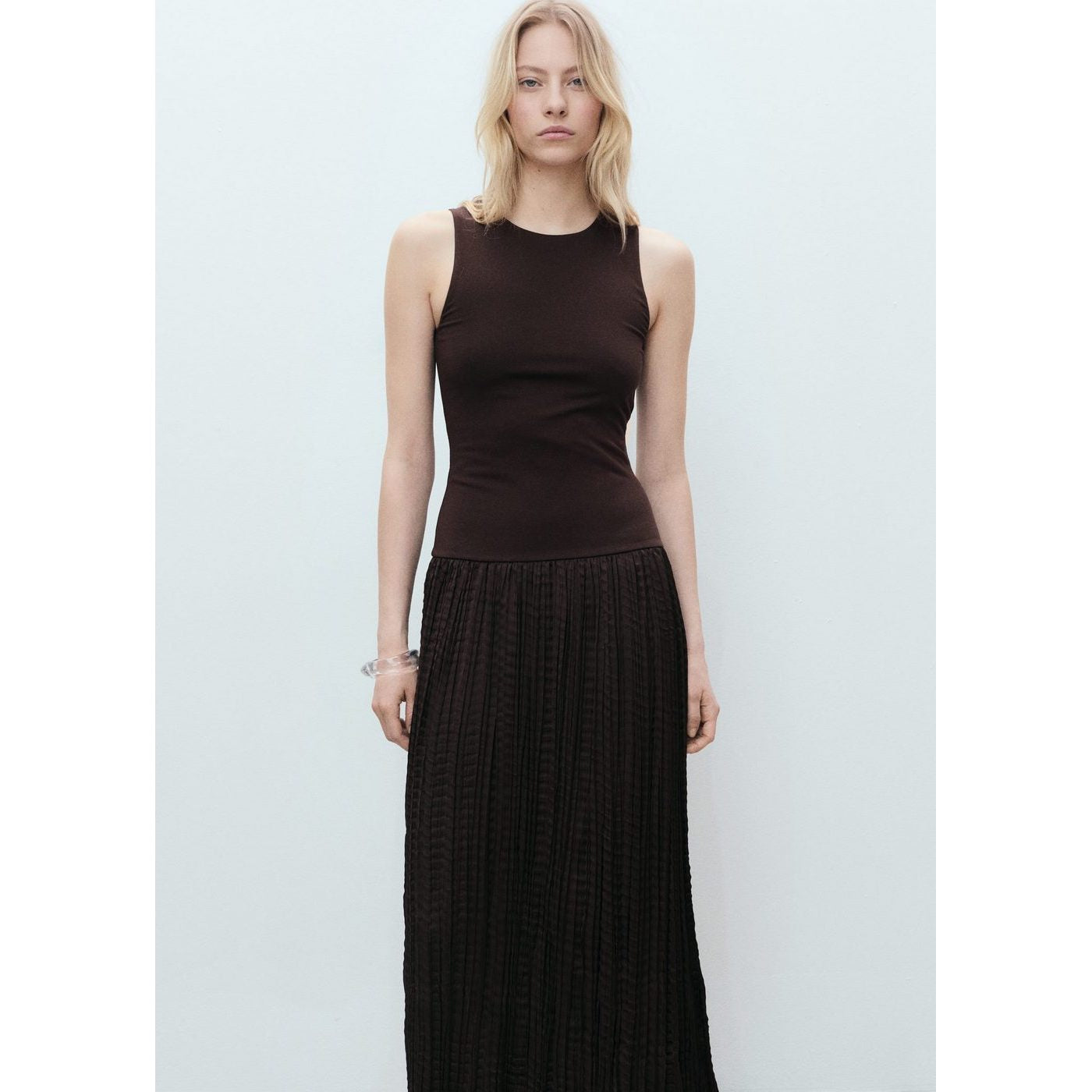 Robe Longue Tissu Combiné