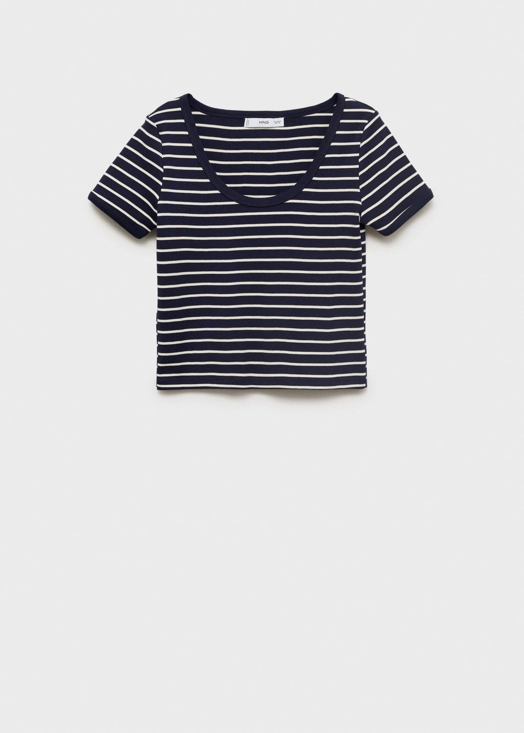T-Shirt En Coton Rayé À Décolleté Plongeant