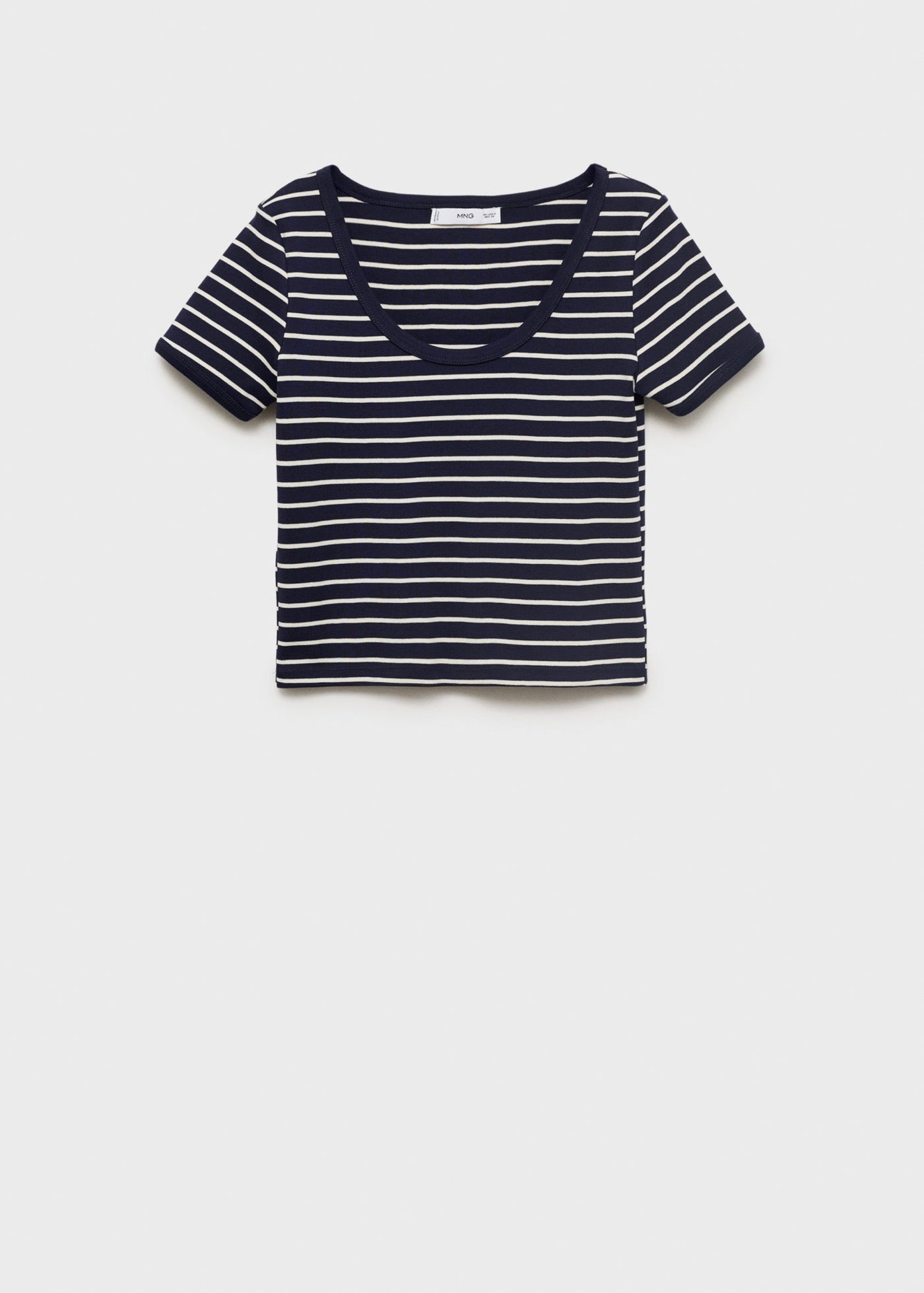 T-Shirt En Coton Rayé À Décolleté Plongeant