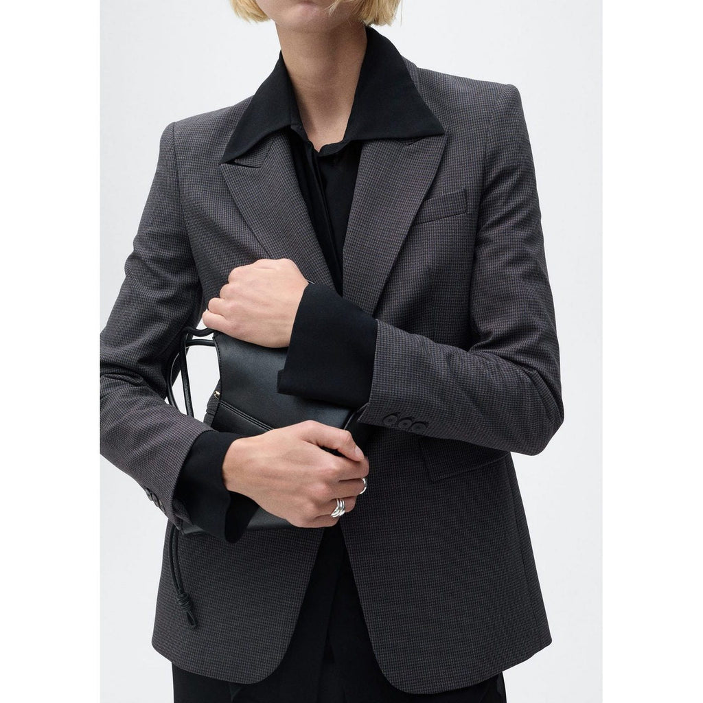 Blazer Droit Micro Pied-De-Poule