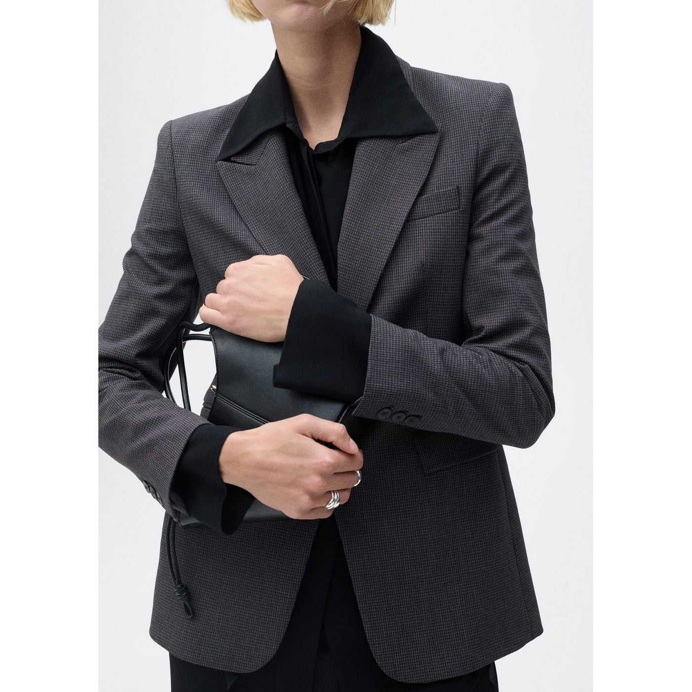 Blazer Droit Micro Pied-De-Poule