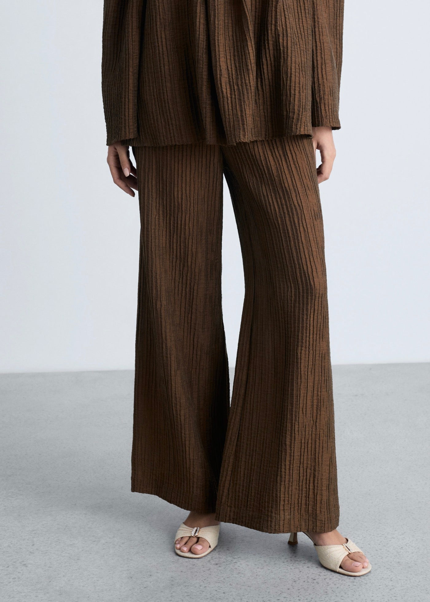 Pantalon Droit Texturé