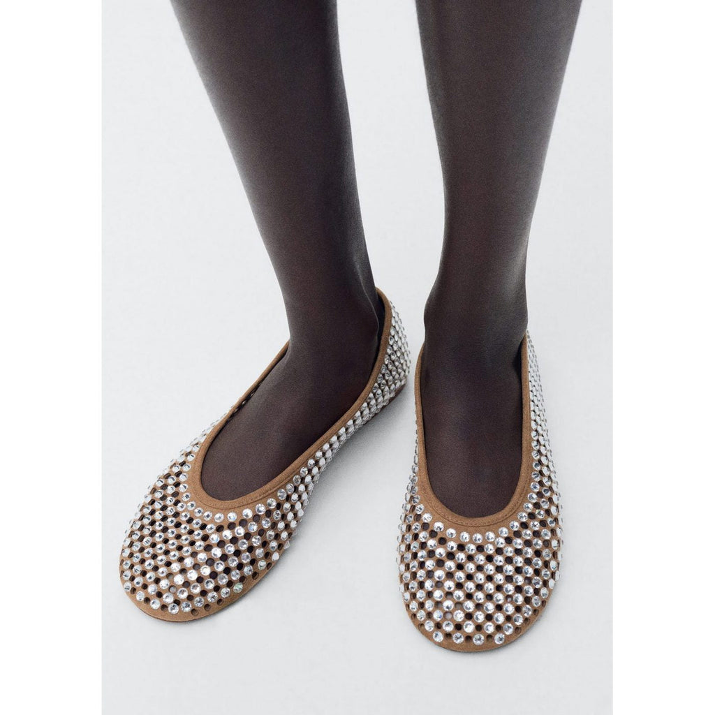 Ballerines Perforées À Strass