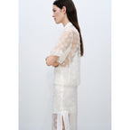 Chemise Semi-Transparente Broderie À Fleurs