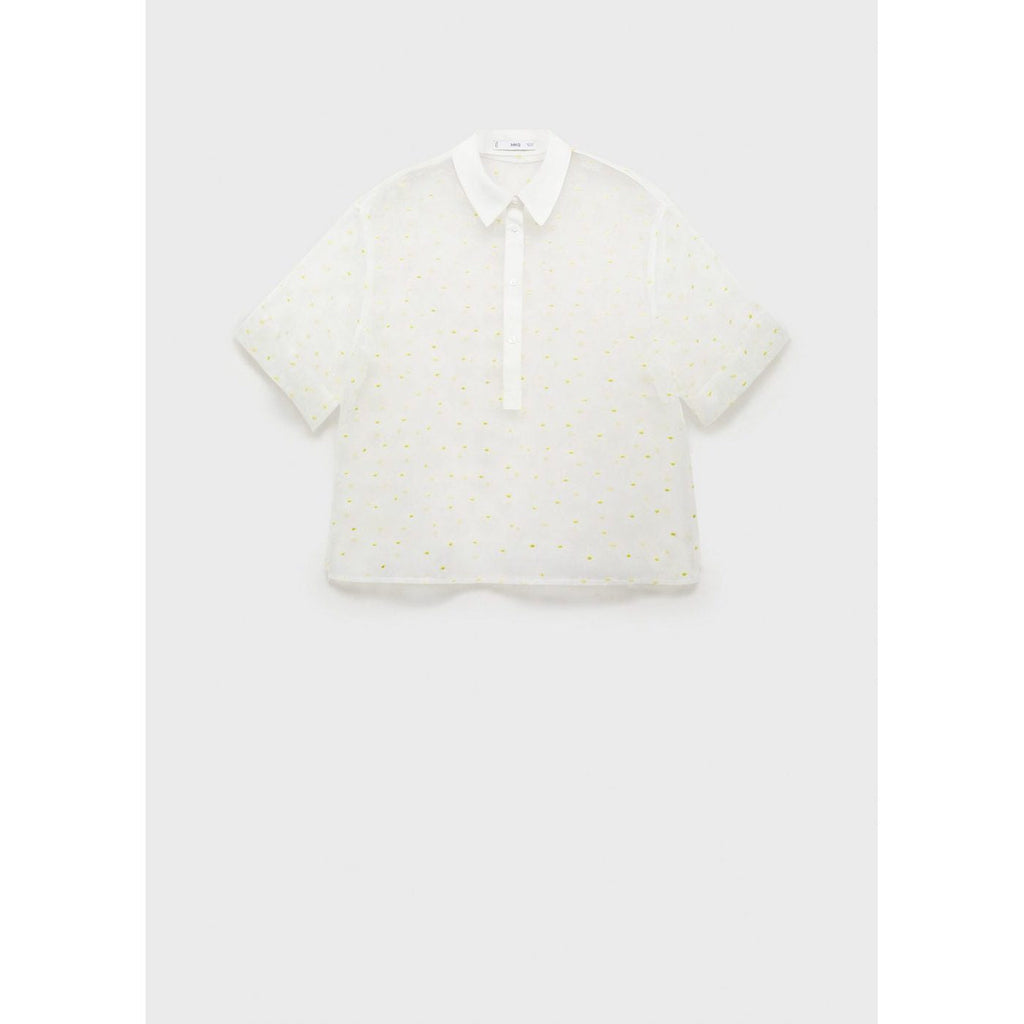 Chemise Semi-Transparente Broderie À Fleurs