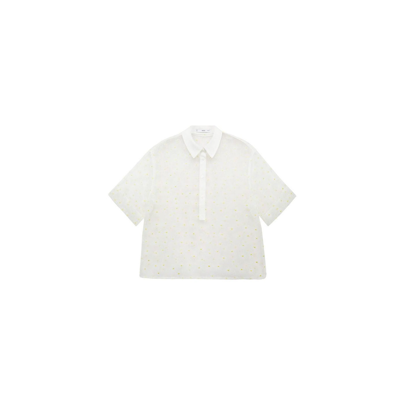 Chemise Semi-Transparente Broderie À Fleurs