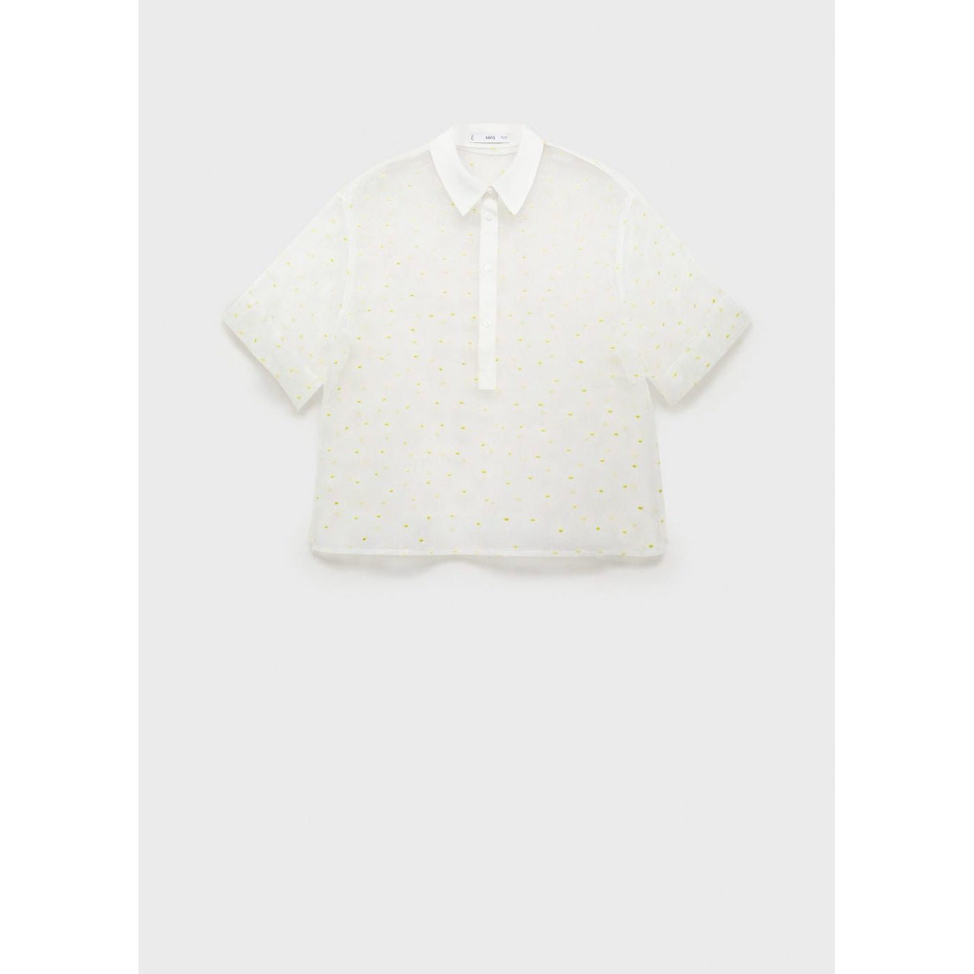 Chemise Semi-Transparente Broderie À Fleurs