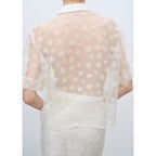 Chemise Semi-Transparente Broderie À Fleurs