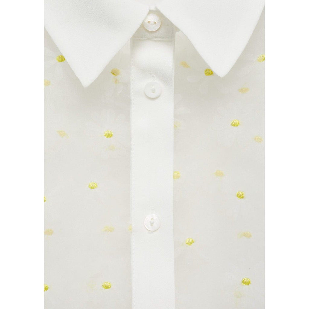 Chemise Semi-Transparente Broderie À Fleurs