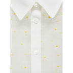 Chemise Semi-Transparente Broderie À Fleurs