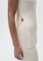 Pantalon Flare Maille Côtelée