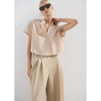 Chemise Rayures Manches Courtes