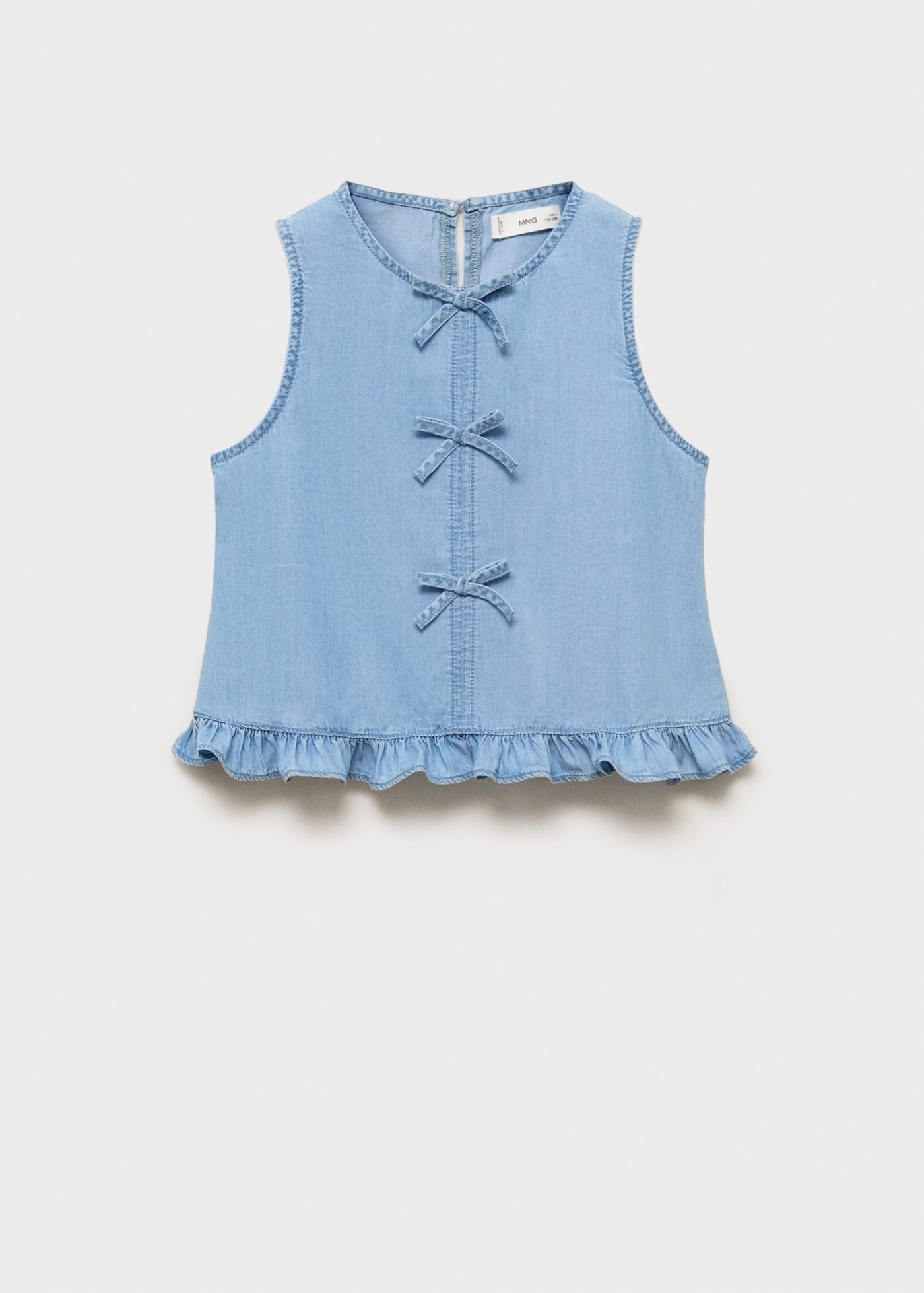 Blouse Fluide À Nœuds - Azul Medio - Fille