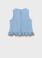 Blouse Fluide À Nœuds - Azul Medio - Fille