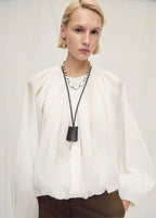 Veste Semi-Transparente Froncée