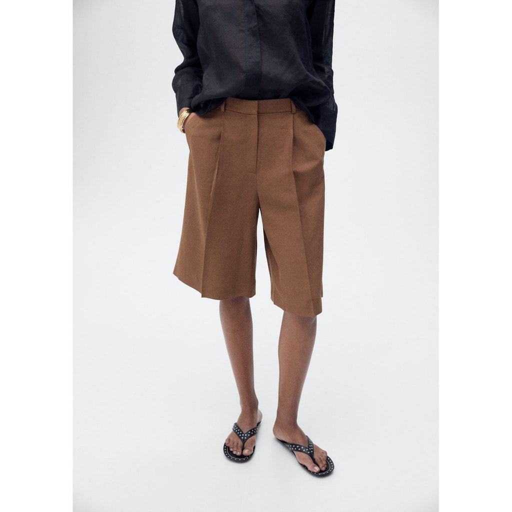 Bermuda De Costume Lin Mélangé