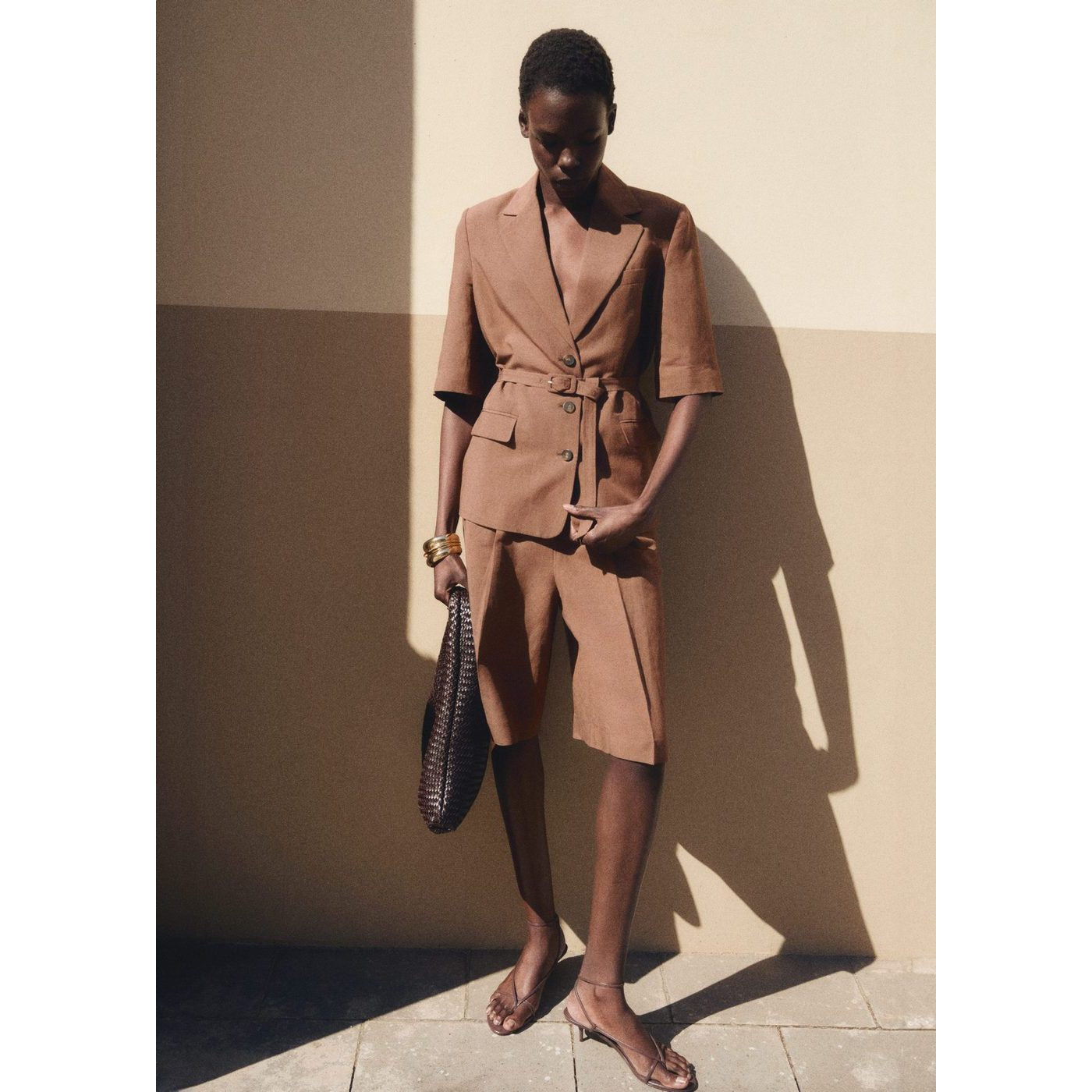Bermuda De Costume Lin Mélangé
