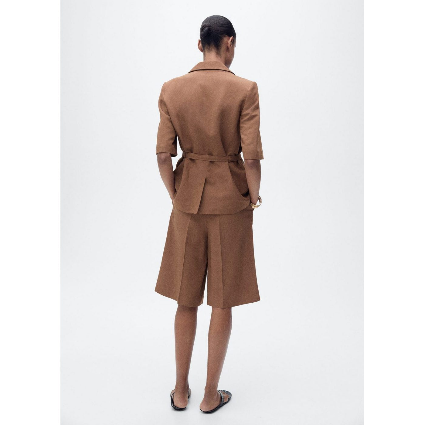 Bermuda De Costume Lin Mélangé