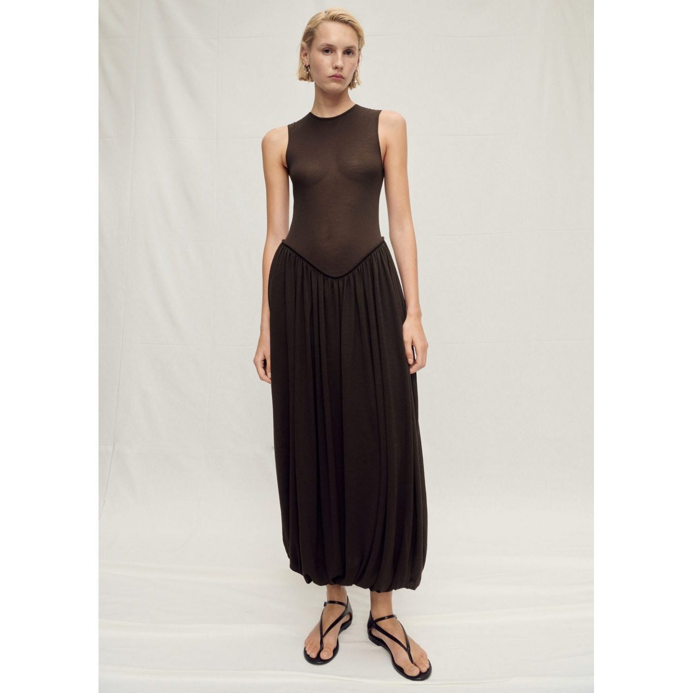 Robe Semi-Transparente Ourlet Bouffant