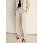 Pantalon Droit Lin À Pinces