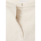 Pantalon Droit Lin À Pinces