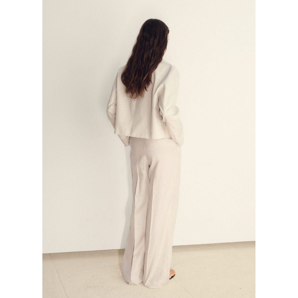 Pantalon Droit Lin À Pinces