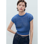 Pull-Over Crochet Manches Courtes