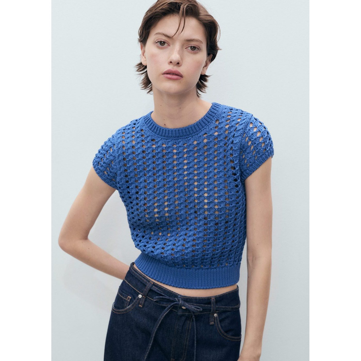 Pull-Over Crochet Manches Courtes