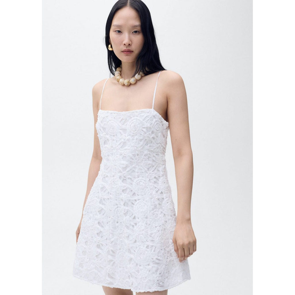 Robe Courte Texture Fleurs