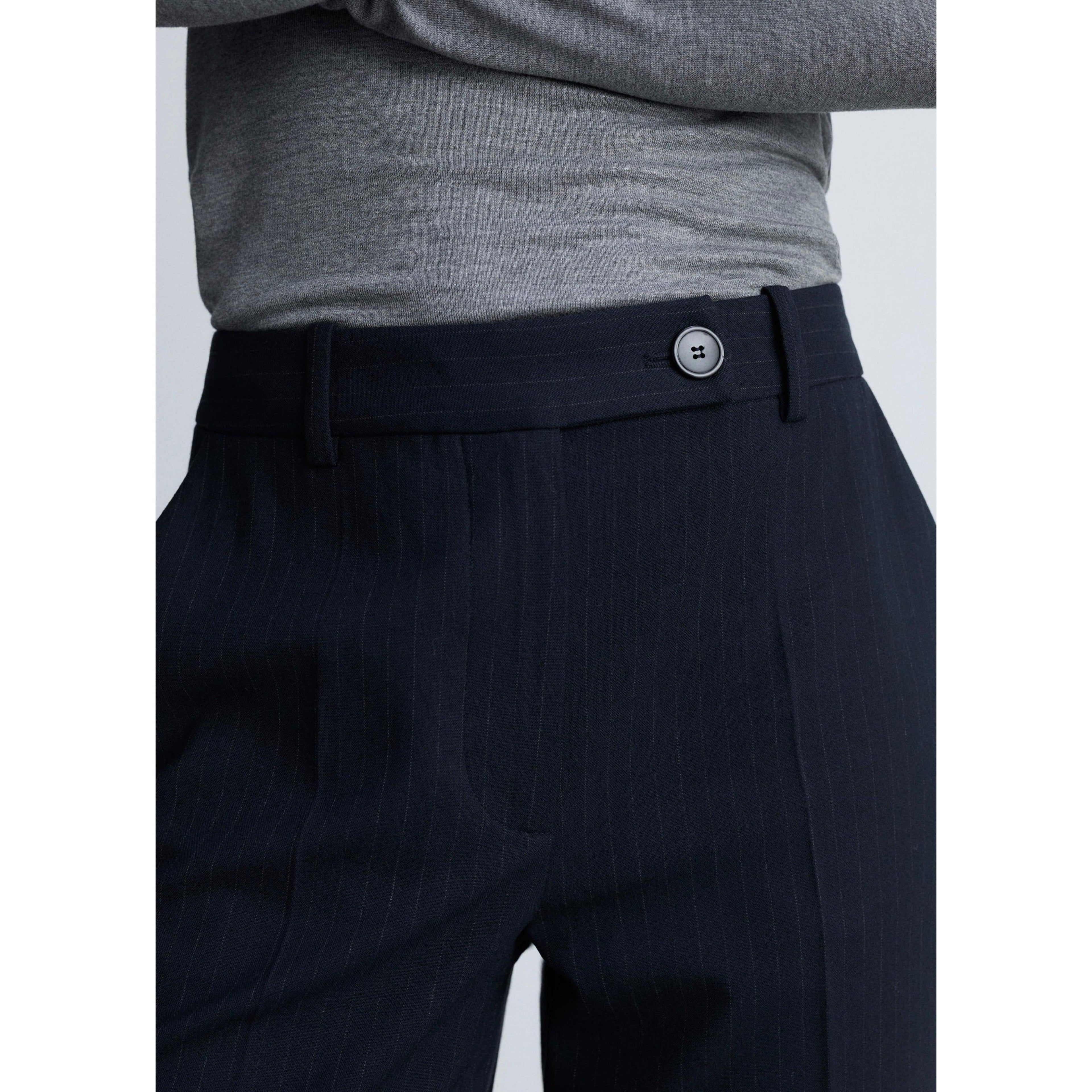 Pantalon De Costume Fines Rayures