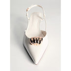 Chaussures À Talon Détail Métallique