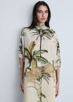 Cape Drapée Imprimé Tropical