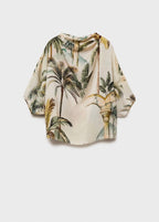 Cape Drapée Imprimé Tropical