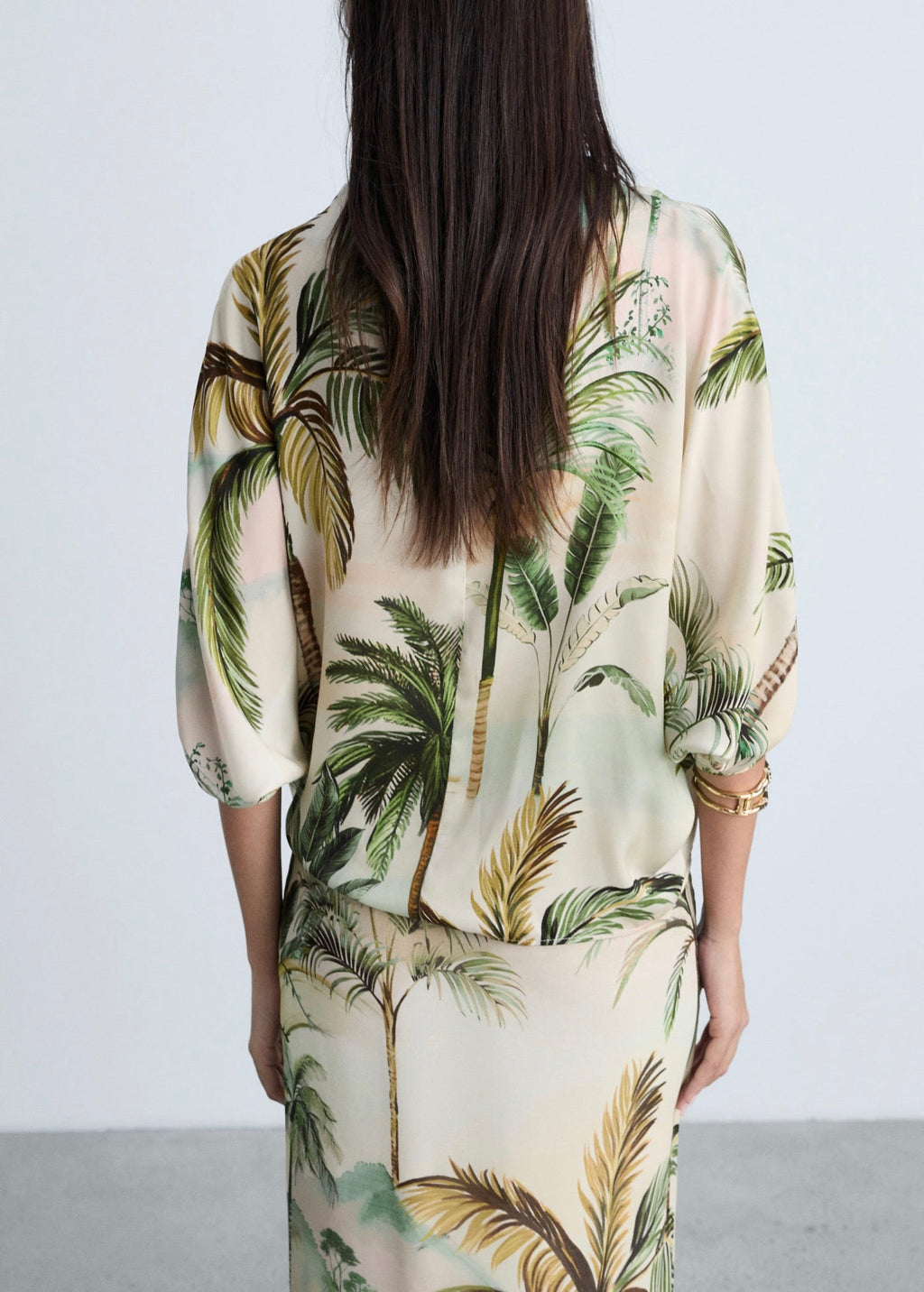 Cape Drapée Imprimé Tropical