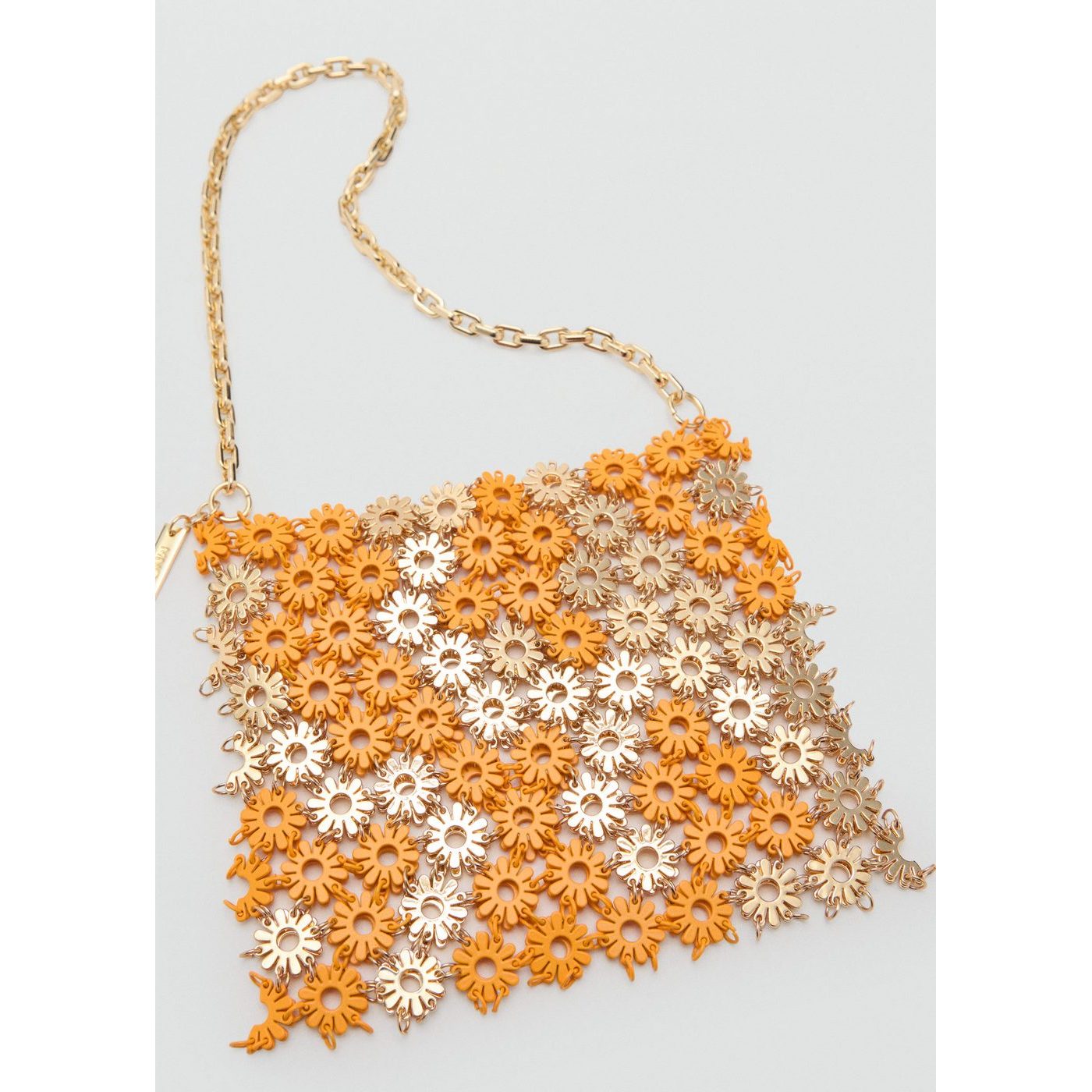 Sac Porté Épaule Fleurs Métalliques