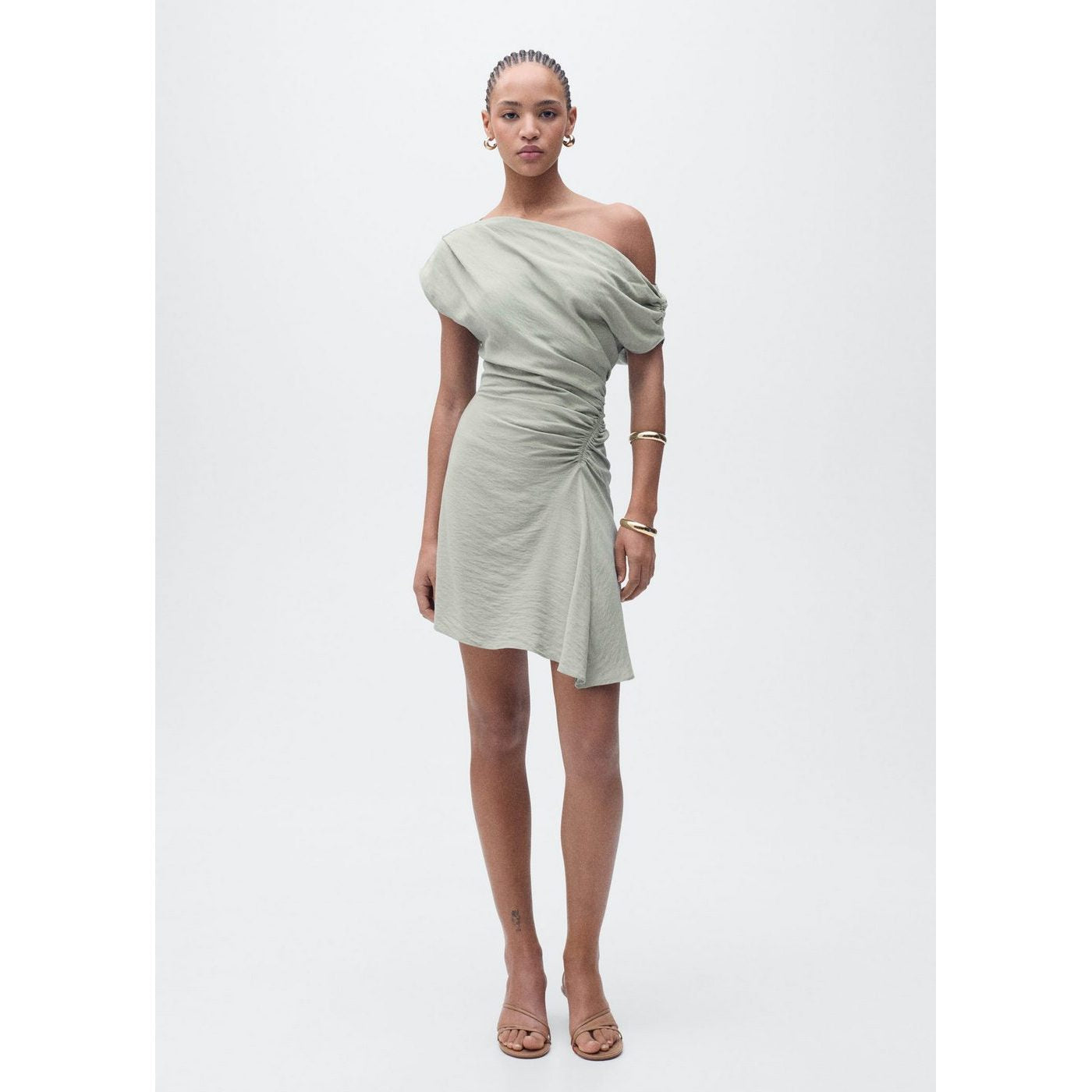 Robe Courte Asymétrique Drapée