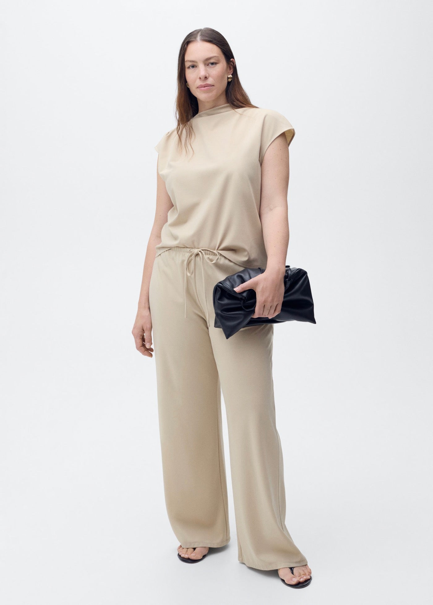 Pantalon Wideleg Taille Élastique