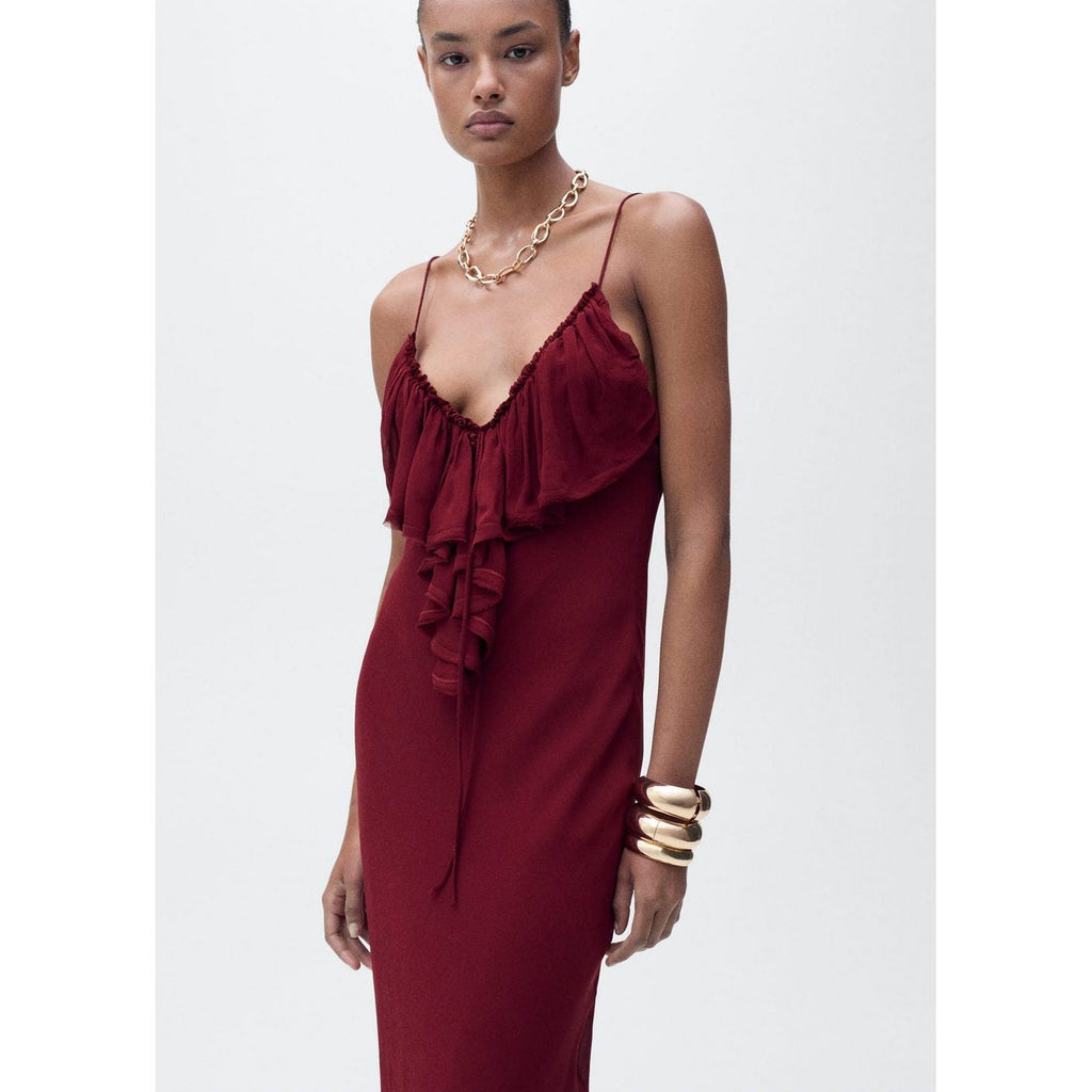 Robe En Mousseline Avec Détails À Volants