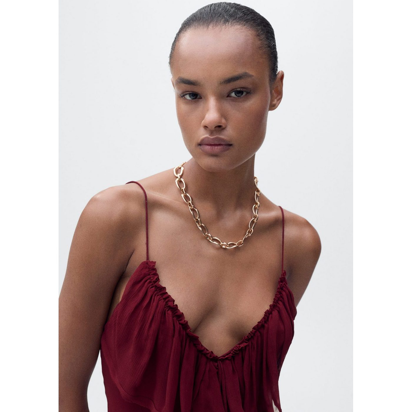 Robe En Mousseline Avec Détails À Volants
