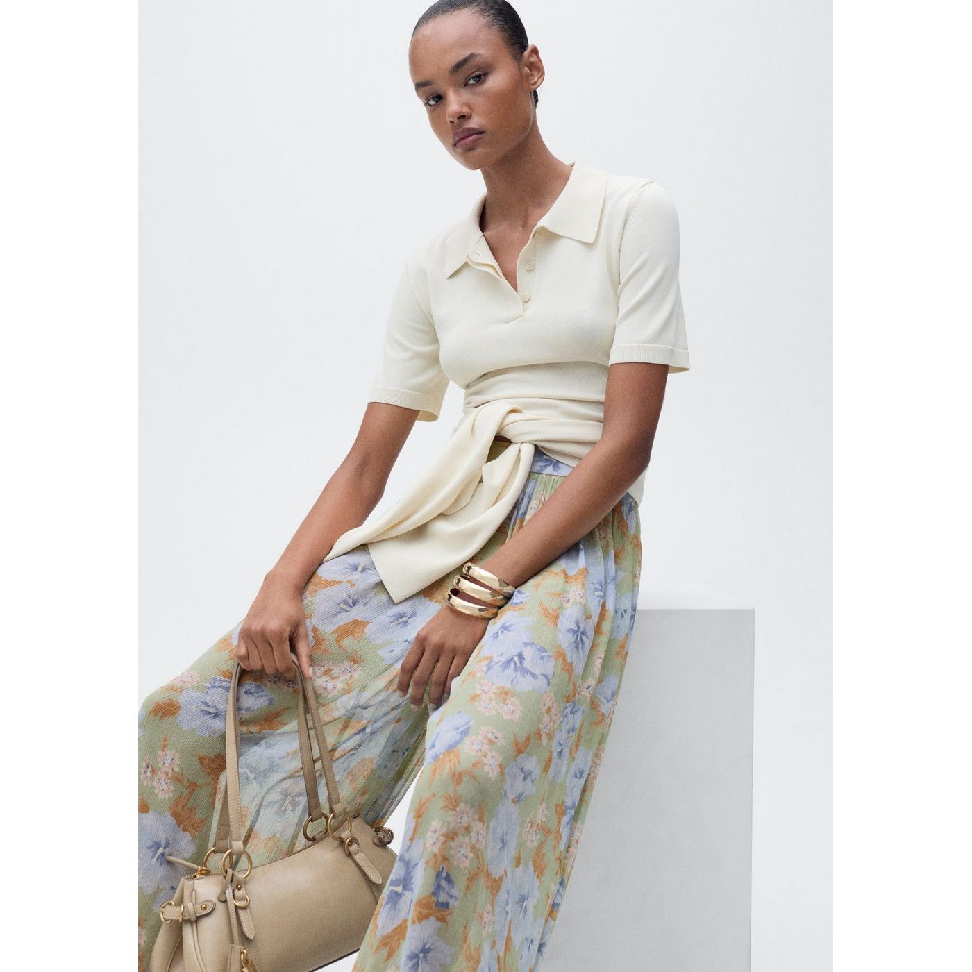 Pantalon Ballon Imprimé À Fleurs